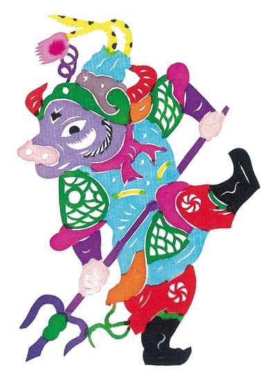 中国传统神仙门神彩绘图的作品