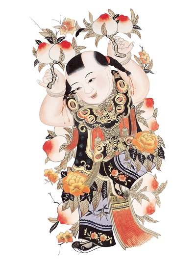 中国传统神仙门神彩绘图的作品