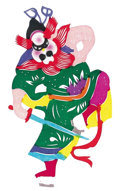 中国传统神仙门神彩绘图的作品