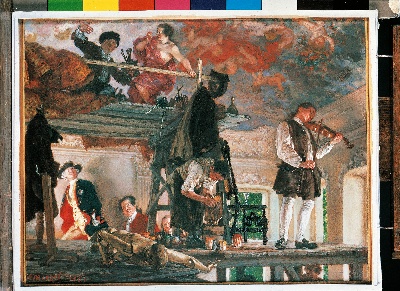 门采尔油画作品的油画作品-Adolph_Menzel_NC065