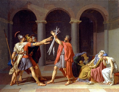 雅克-路易·大卫作品2的油画作品-Jacques-Louis David Oath of the Horatii