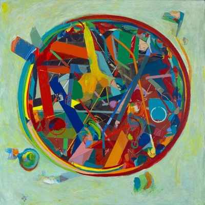 【美国】罗伯特·纽曼（Robert S. Neuman）抽象绘画的油画作品-Robert S. Neuman Pedazos del Mundo Study