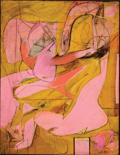 库宁作品的油画作品-03-Willem-de-Kooning-Pink-Angels-1945年