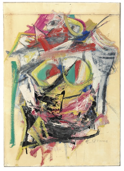库宁作品的油画作品-Lot-29-de-Kooning-Woman-Blue-Eyes