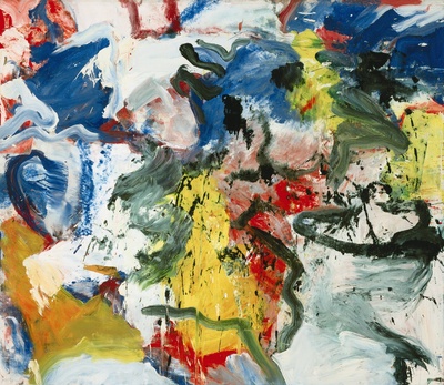 库宁作品的油画作品-威廉德库宁（1904年至1997年）未命名的V签署的反向更新这出售