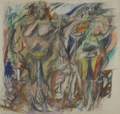 库宁作品的油画作品-威廉·德·库宁——两个女人