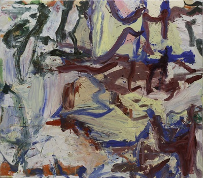 库宁作品的油画作品-23-Willem-de-Kooning-which-Name-Was-Writ-in-Water-1975年