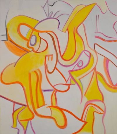 库宁作品的油画作品-26-willem-de-kooning-the-cats-meow-1987