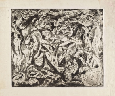 波洛克Jackson Pollock抽象绘画作品的油画作品-杰克逊·波洛克（23岁）