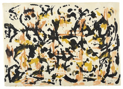 波洛克Jackson Pollock抽象绘画作品的油画作品-杰克逊·波洛克（25岁）