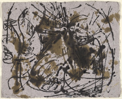 波洛克Jackson Pollock抽象绘画作品的油画作品-杰克逊·波洛克（27岁）