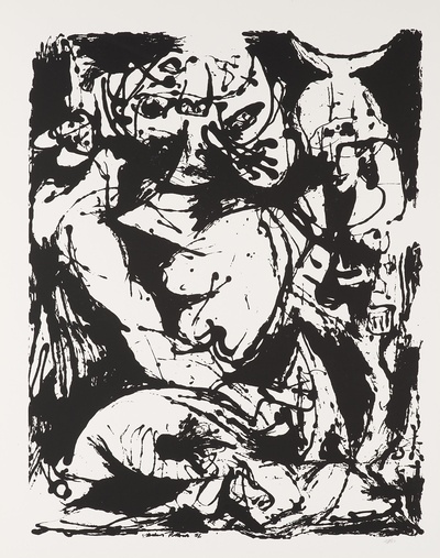 波洛克Jackson Pollock抽象绘画作品的油画作品-杰克逊·波洛克（36岁）