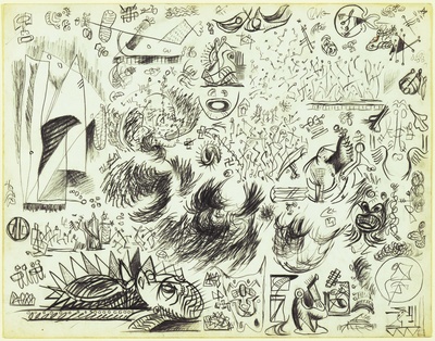 波洛克Jackson Pollock抽象绘画作品的油画作品-杰克逊·波洛克（10）