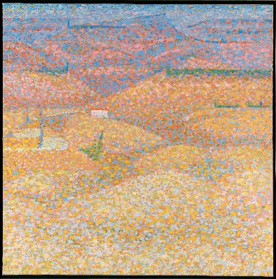 赖利的油画作品-bridget-riley-pink-landscape