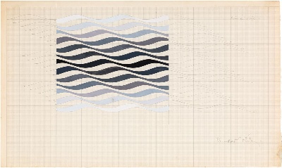 赖利的油画作品-riley-b_study-for-arrest-series