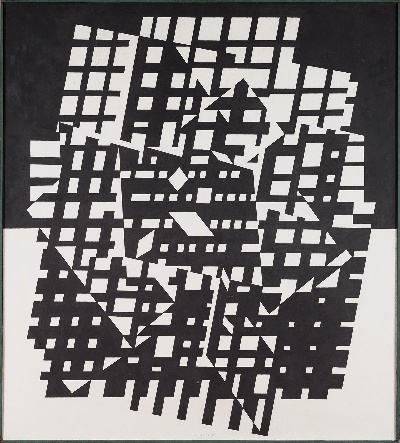 赖利的油画作品-“Shuttle II” by Bridget Riley