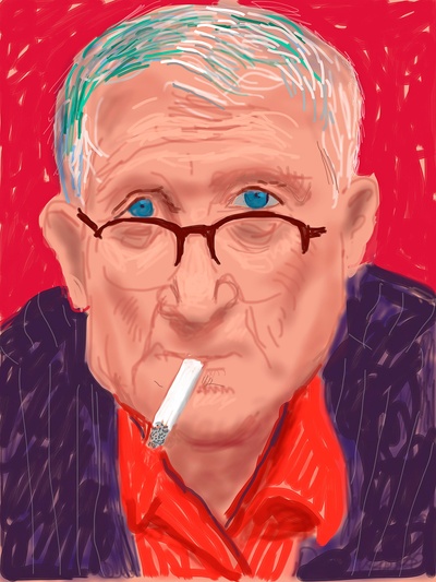 大卫霍克尼的油画作品-2012Self Portrait2(iPad drawing)