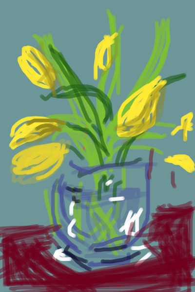 大卫霍克尼的油画作品-2009Untitled.No.91(iPhone drawing)