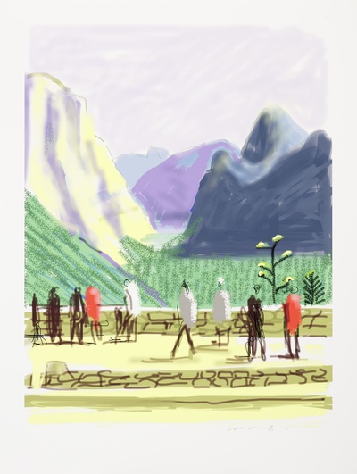 大卫霍克尼的油画作品-2010The Yosemite Suite No.15