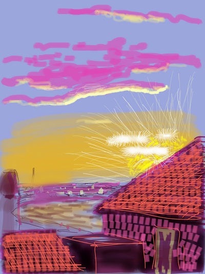 大卫霍克尼的油画作品-2010Untitled.No.22