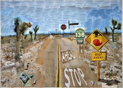 大卫霍克尼的油画作品-其他參考1986Pearlblossom highway1