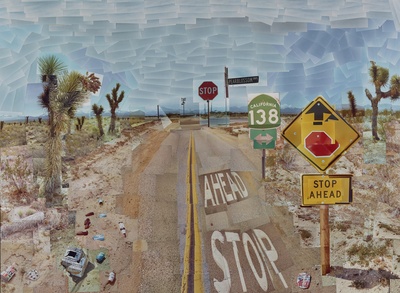大卫霍克尼的油画作品-其他參考1986Pearlblossom highway2
