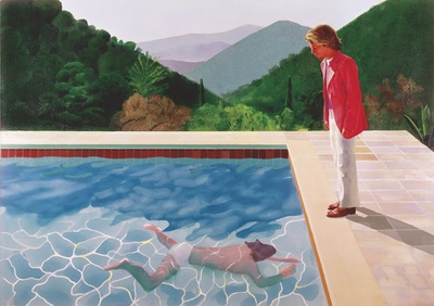 大卫霍克尼的油画作品-參考油畫1971Portrait of the Artist(Acrylic)