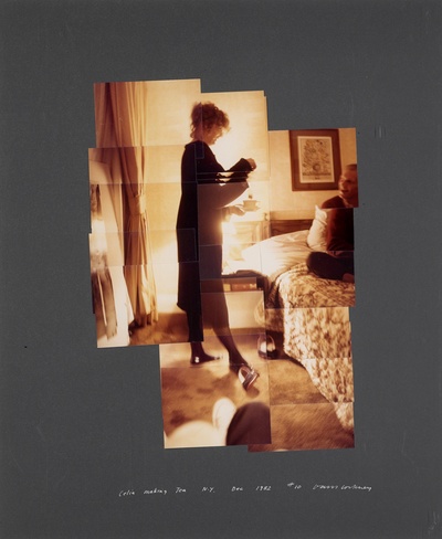 大卫霍克尼的油画作品-1982Celia Making Tea(photo Collage)