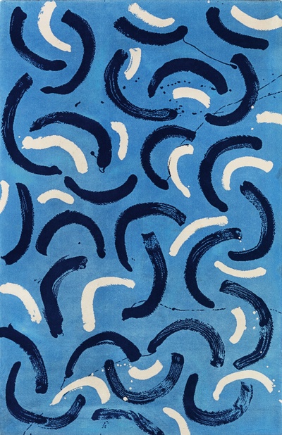 大卫霍克尼的油画作品-1988Swimming Pool carpet(tufted wool)