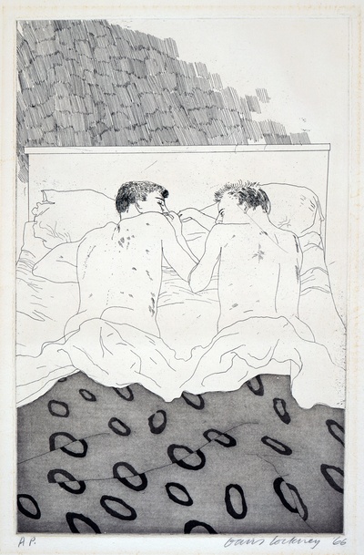 大卫霍克尼的油画作品-1967Illustrations for 14 Poems