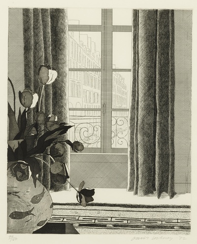 大卫霍克尼的油画作品-1972Rue De Seine(etching And Aquatint)