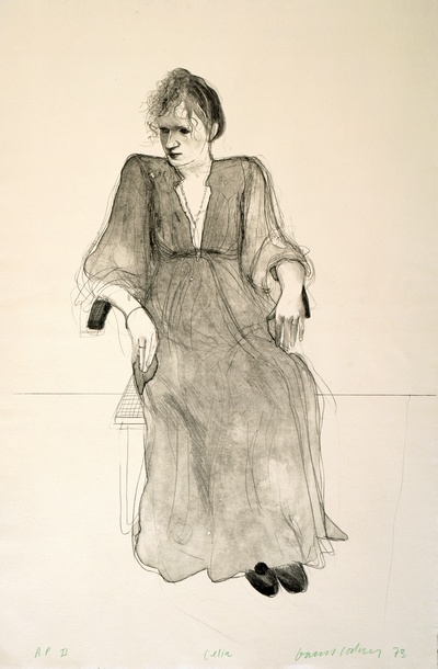 大卫霍克尼的油画作品-1973Celia(lithograph)