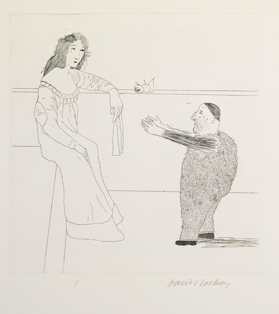大卫霍克尼的油画作品-1969-1970Six Fairy Tales. Petersburg Press5(etching)