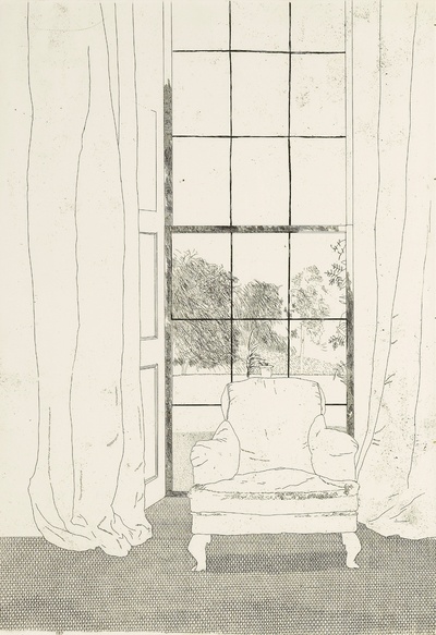 大卫霍克尼的油画作品-1969-1970Six Fairy Tales. Petersburg Press6(etching)