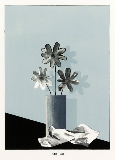 大卫霍克尼的油画作品-1965Still Life(lithograph)