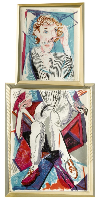 大卫霍克尼的油画作品-1984-1985Image Of Gregory(lithograph)