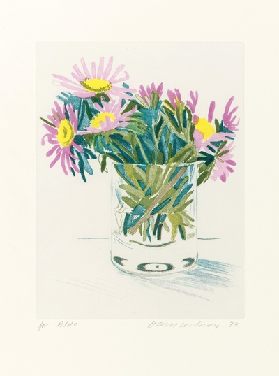 大卫霍克尼的油画作品-1973Marguerites