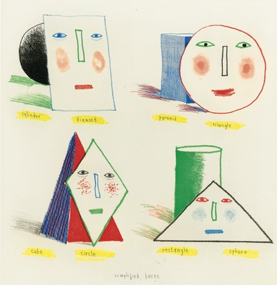 大卫霍克尼的油画作品-1973Simplified Face Ii