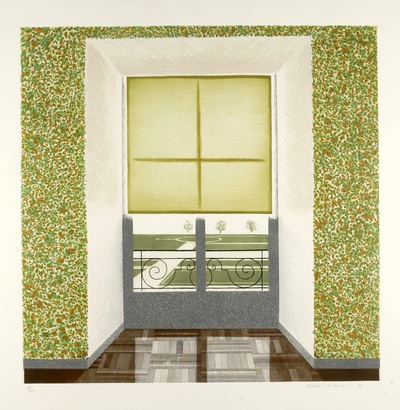大卫霍克尼的油画作品-1974Contrejour In The French Style(etching)