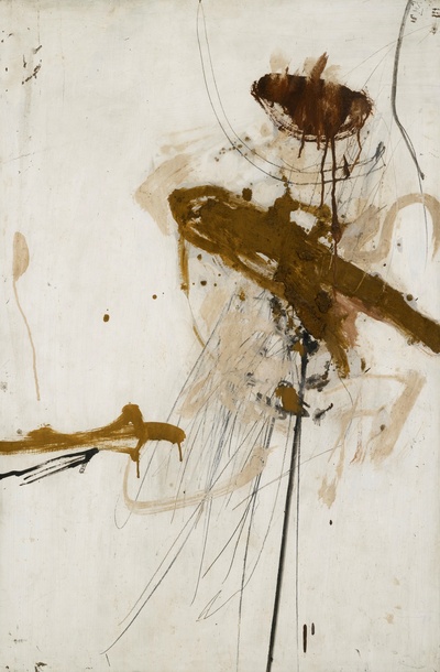 大卫霍克尼的油画作品-1959.2nd Abstract Painting(oil And Mixed Media)