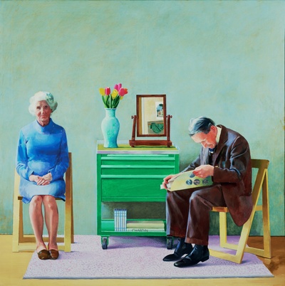 大卫霍克尼的油画作品-1977My parents