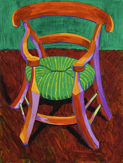 大卫霍克尼的油画作品-1988Gauguin's Chair(acrylic)
