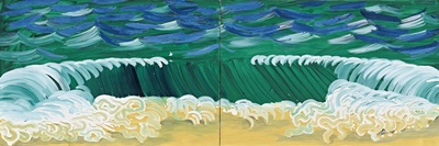 大卫霍克尼的油画作品-1989Green Tide