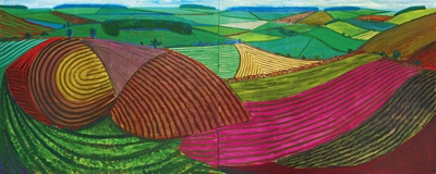 大卫霍克尼的油画作品-1998Double East Yorkshire