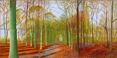 大卫霍克尼的油画作品-2006Woldgate Woods, November2