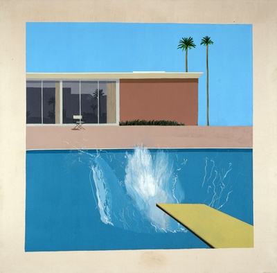 大卫霍克尼的油画作品-1967A Bigger Splash