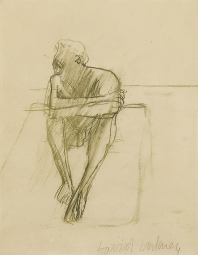 大卫霍克尼的油画作品-1964Portrait Of Quentin Crisp(pencil)