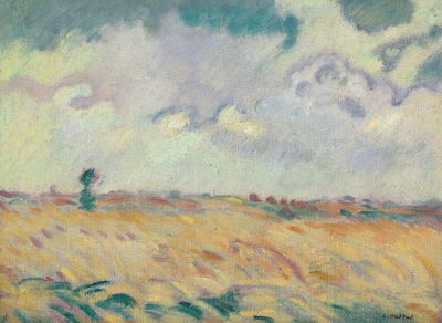 路易斯沃塔特Louis Valtat绘画作品的油画作品-Wheat Fields in Normandy, 1910