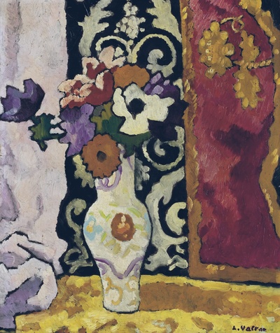 路易斯沃塔特Louis Valtat绘画作品的油画作品-Anemones in a Vase of Porcelain, 1943