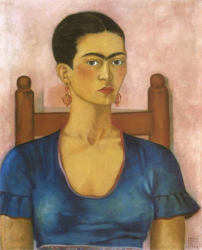 弗里达作品的油画作品-Frida Kahlo-self-portrait-1930